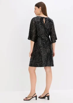 bonprix Festliche Mode|Kleider^Oversized Paillettenkleid schwarz