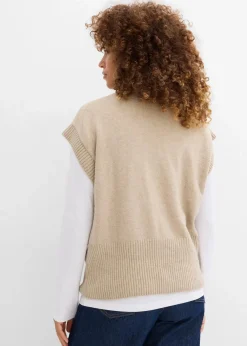 bonprix Pullover & Strickjacken|Strickmode^Oversized Pullunder sand meliert