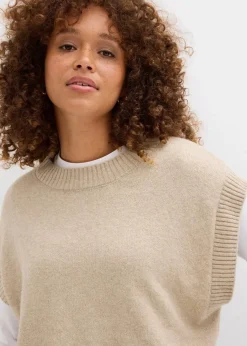 bonprix Pullover & Strickjacken|Strickmode^Oversized Pullunder sand meliert