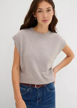 bonprix Bekleidung·Umstandsmode|Bekleidung·Jeans^Oversized Pullunder hellgrau meliert