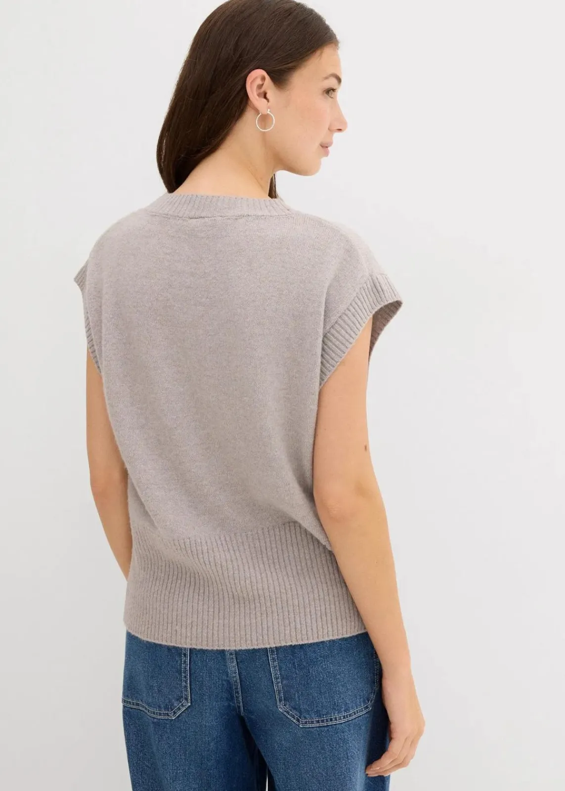 bonprix Bekleidung·Umstandsmode|Bekleidung·Jeans^Oversized Pullunder hellgrau meliert