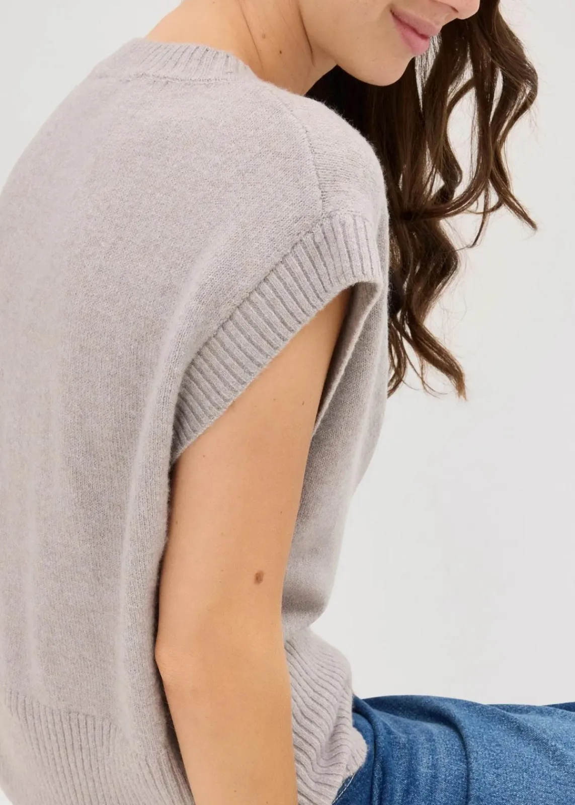 bonprix Bekleidung·Umstandsmode|Bekleidung·Jeans^Oversized Pullunder hellgrau meliert