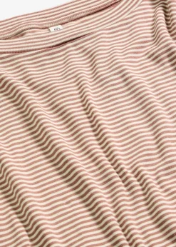 bonprix Wäsche·Nachtwäsche|Nachtwäsche^Oversized Pyjama aus weicher Baumwolle maronenbraun/sandbeige gestreift
