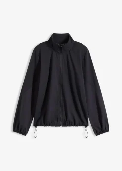 bonprix Bekleidung·Sweat|Bekleidung·Hosen^Oversized Sport-Jacke aus stabilem Baumwollgriff schwarz