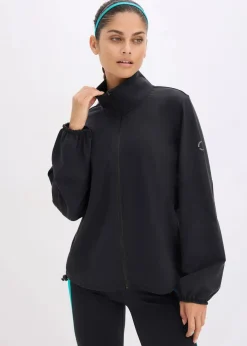 bonprix Bekleidung·Sweat|Bekleidung·Hosen^Oversized Sport-Jacke aus stabilem Baumwollgriff schwarz