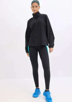 bonprix Bekleidung·Sweat|Bekleidung·Hosen^Oversized Sport-Jacke aus stabilem Baumwollgriff schwarz