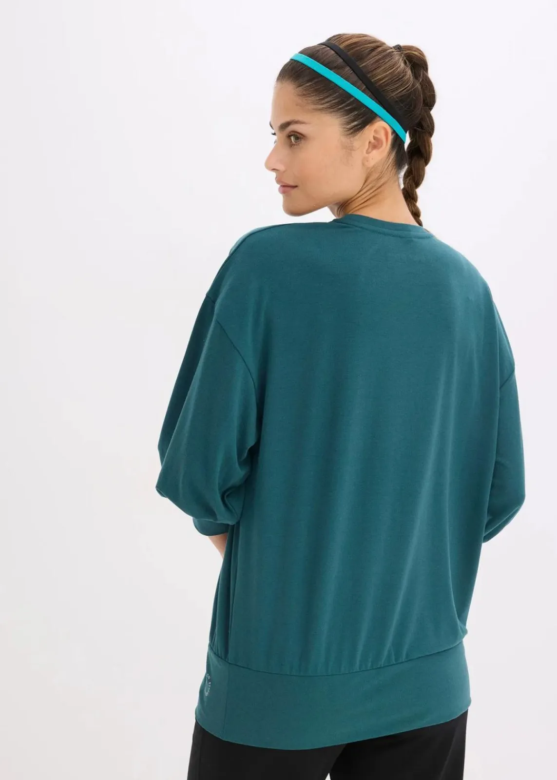 bonprix Bekleidung·Sweat|Nachhaltigere Materialien^Oversized Sport-Shirt mit ¾ Arm, schnelltrocknend petrolgrün