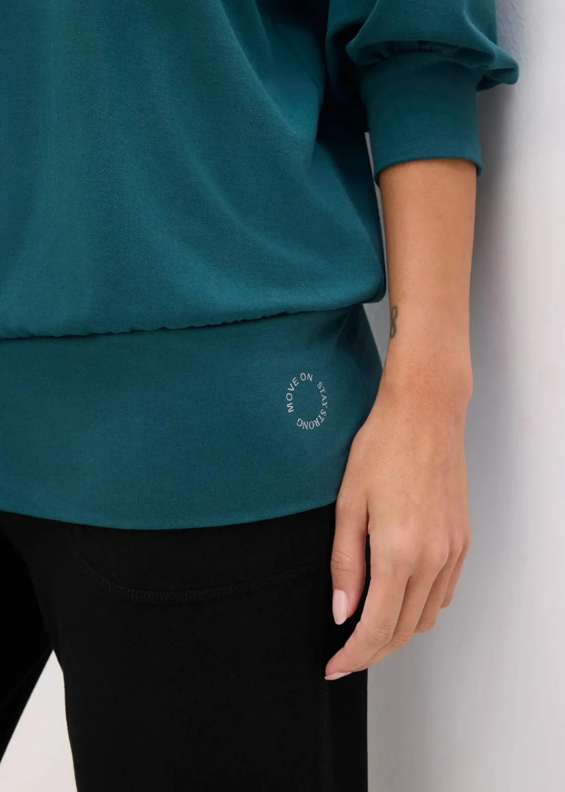 bonprix Bekleidung·Sweat|Nachhaltigere Materialien^Oversized Sport-Shirt mit ¾ Arm, schnelltrocknend petrolgrün