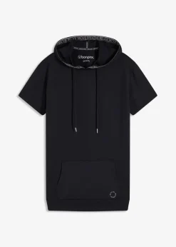 bonprix Bekleidung·Sweat|Sportbekleidung^Oversized Sport-Shirt mit Kapuze, schnelltrocknend schwarz