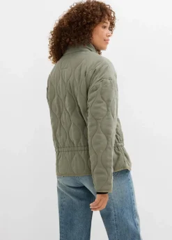 bonprix Jacken & Mäntel|Bekleidung·Hosen^Oversized Steppjacke schlammgrün washed