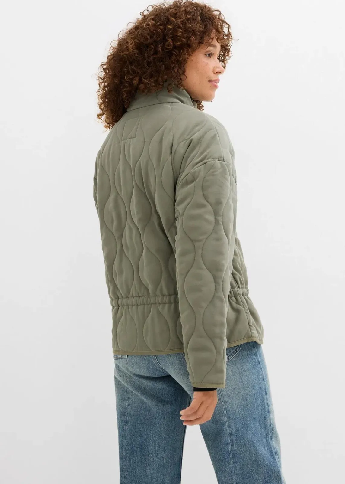 bonprix Jacken & Mäntel|Bekleidung·Hosen^Oversized Steppjacke schlammgrün washed