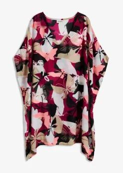 bonprix Strandmode|Kleider^Oversized Strandtunika beere graphisch