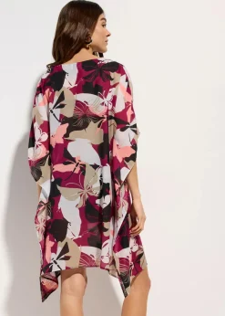 bonprix Strandmode|Kleider^Oversized Strandtunika beere graphisch