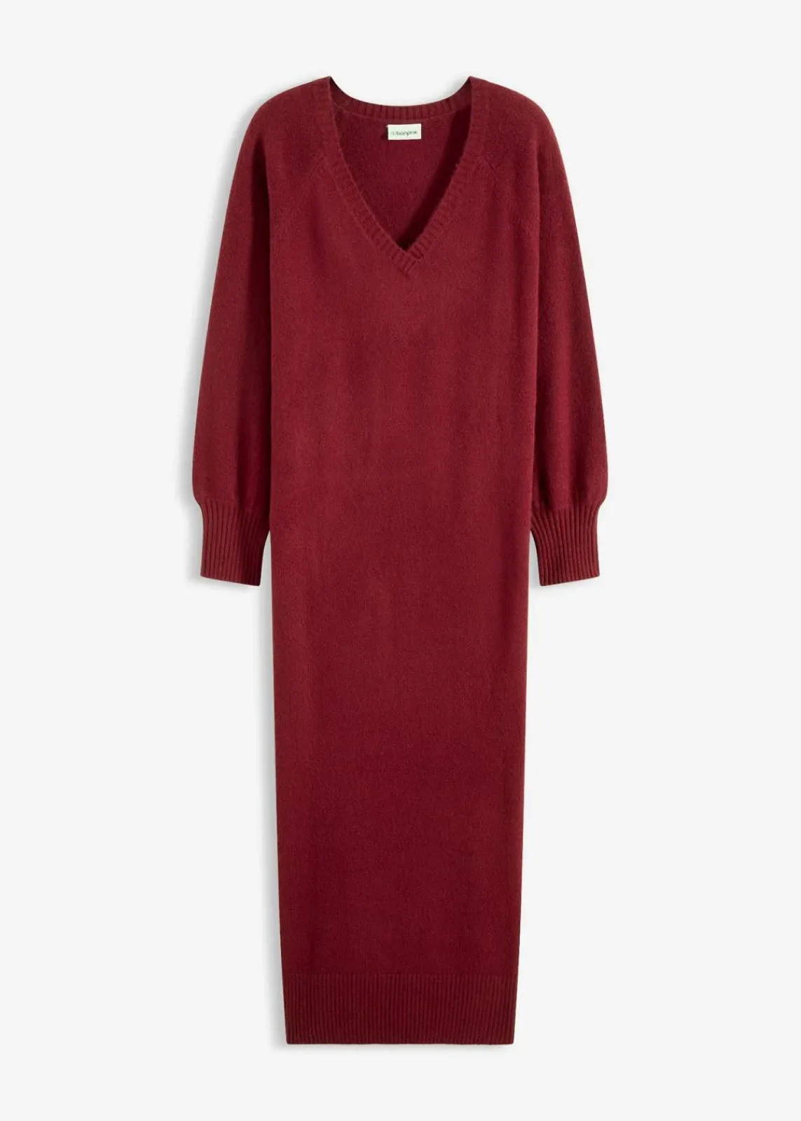 bonprix Strickmode|Kleider^Oversized Strickkleid in Midilänge rubinrot