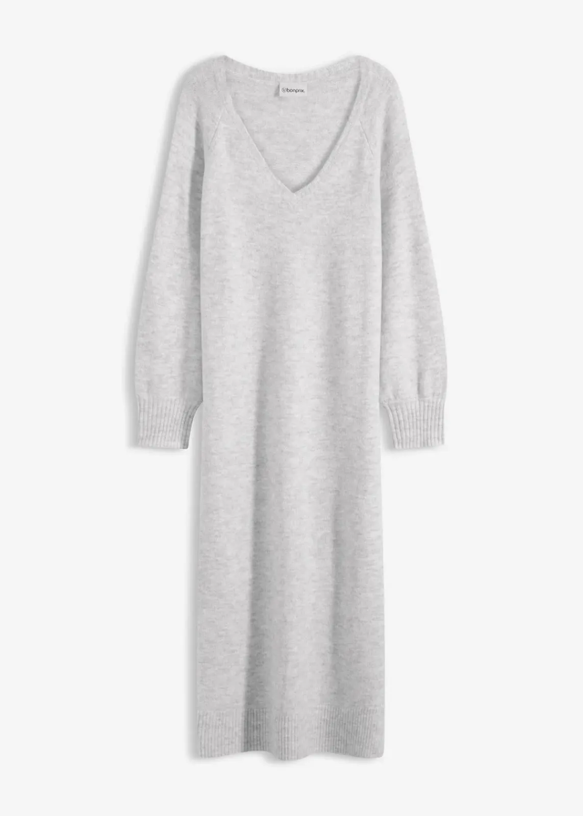 bonprix Bekleidung·Umstandsmode|Bekleidung·Pullover & Strickjacken^Oversized Strickkleid in Midilänge hellgrau meliert