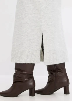 bonprix Bekleidung·Umstandsmode|Bekleidung·Pullover & Strickjacken^Oversized Strickkleid in Midilänge hellgrau meliert