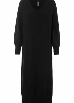 bonprix Strickmode|Kleider^Oversized Strickkleid in Midilänge schwarz