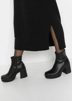bonprix Strickmode|Kleider^Oversized Strickkleid in Midilänge schwarz