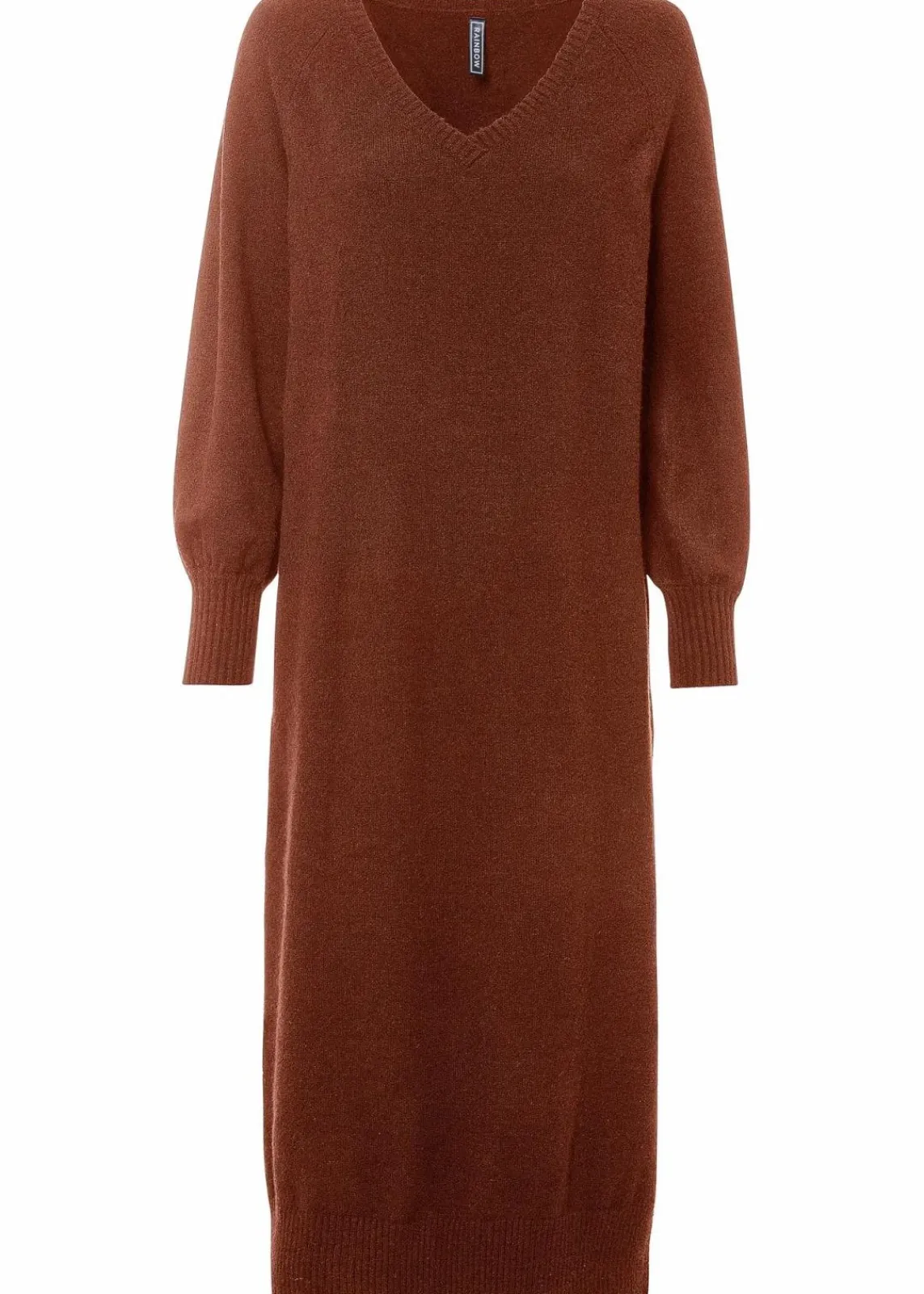 bonprix Strickmode|Kleider^Oversized Strickkleid in Midilänge mahagonibraun meliert