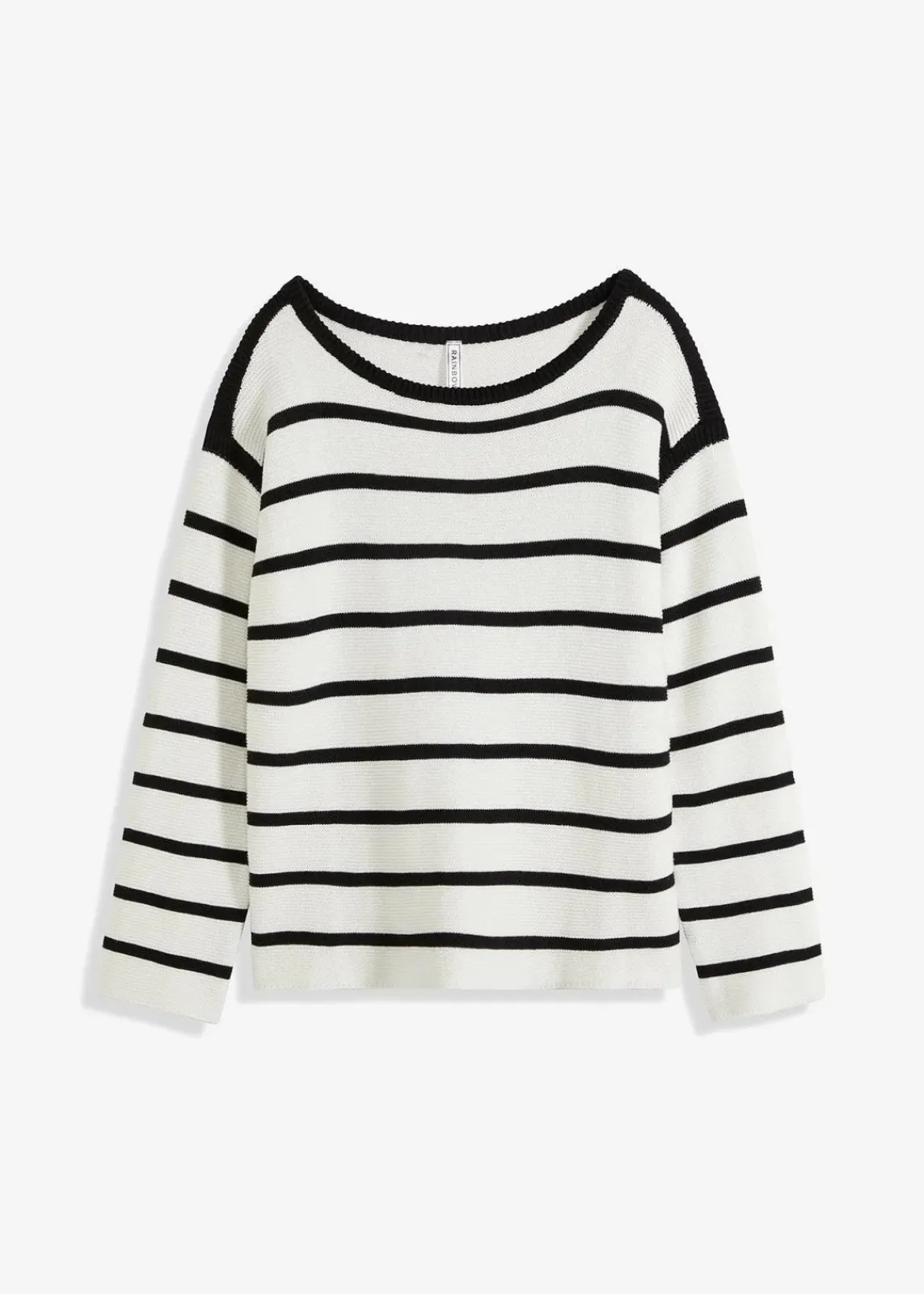 bonprix Bekleidung·Umstandsmode|Bekleidung·Jeans^Oversized Strickpullover wollweiß/schwarz gestreift