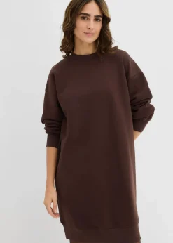 bonprix Kleider|Sweat^Oversized Sweatkleid dunkelbraun
