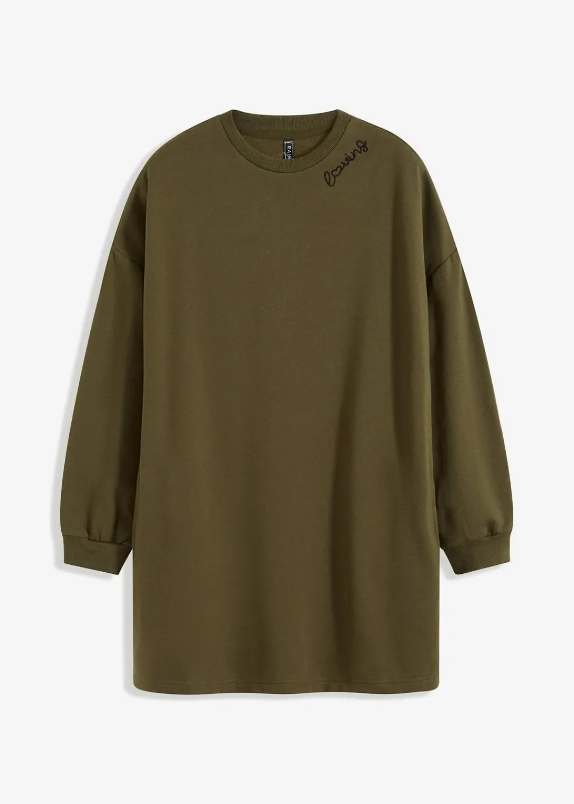 bonprix Kleider|Sweat^Oversized Sweatkleid dunkeloliv