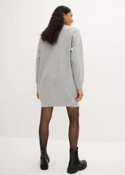 bonprix Kleider|Sweat^Oversized Sweatkleid hellgrau meliert