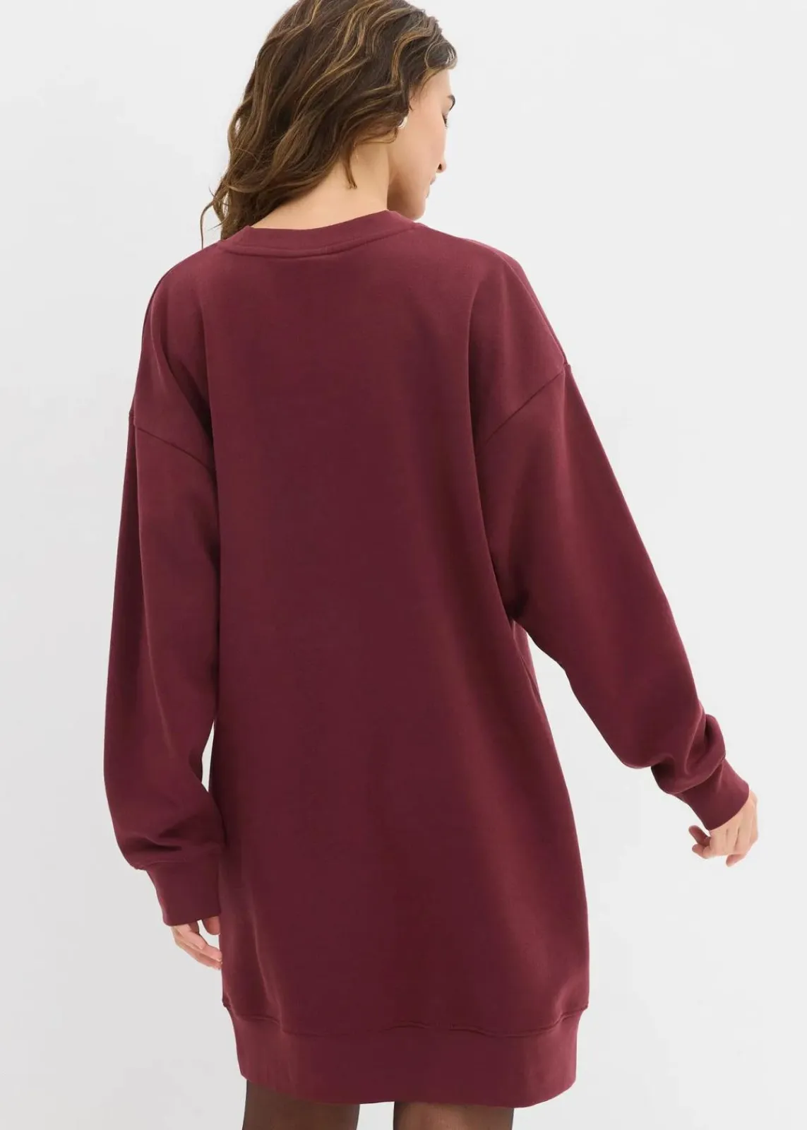 bonprix Bekleidung·Röcke|Bekleidung·Blusen & Tuniken^Oversized Sweatkleid dunkelbeere