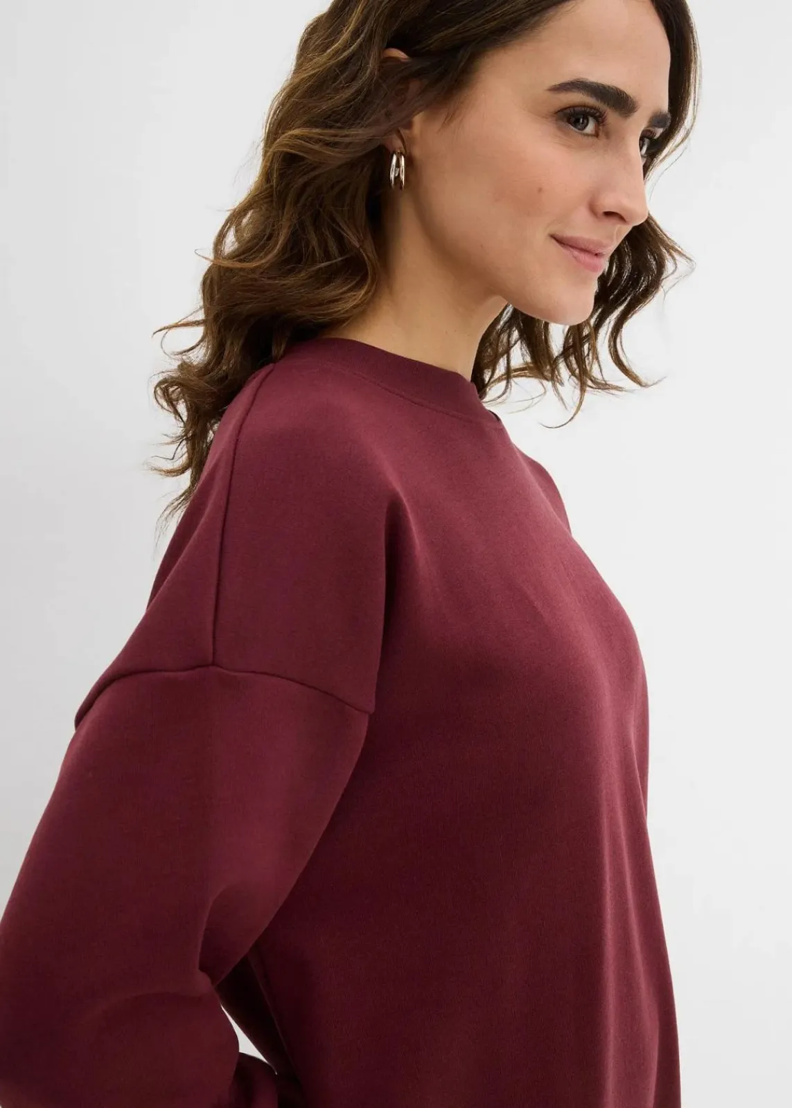 bonprix Bekleidung·Röcke|Bekleidung·Blusen & Tuniken^Oversized Sweatkleid dunkelbeere
