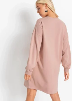 bonprix Kleider|Sweat^Oversized Sweatkleid vintagerosa