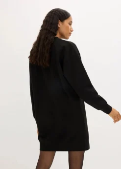 bonprix Kleider|Sweat^Oversized Sweatkleid schwarz