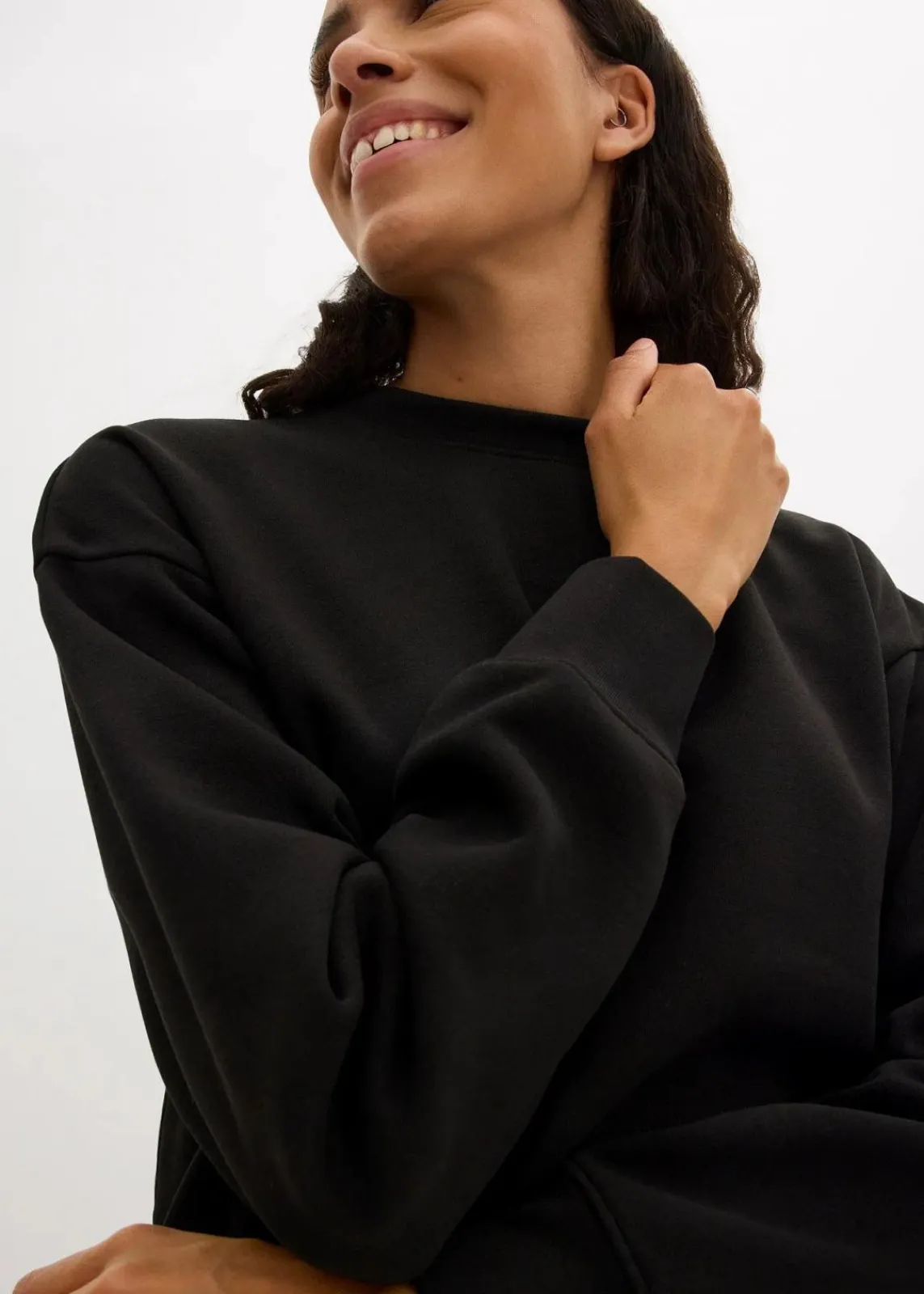 bonprix Kleider|Sweat^Oversized Sweatkleid schwarz