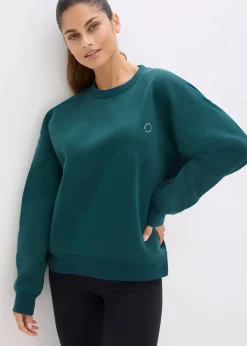 bonprix Bekleidung·Sweat|Sportbekleidung^Oversized Thermo-Sweatpullover, schnelltrocknend petrolgrün
