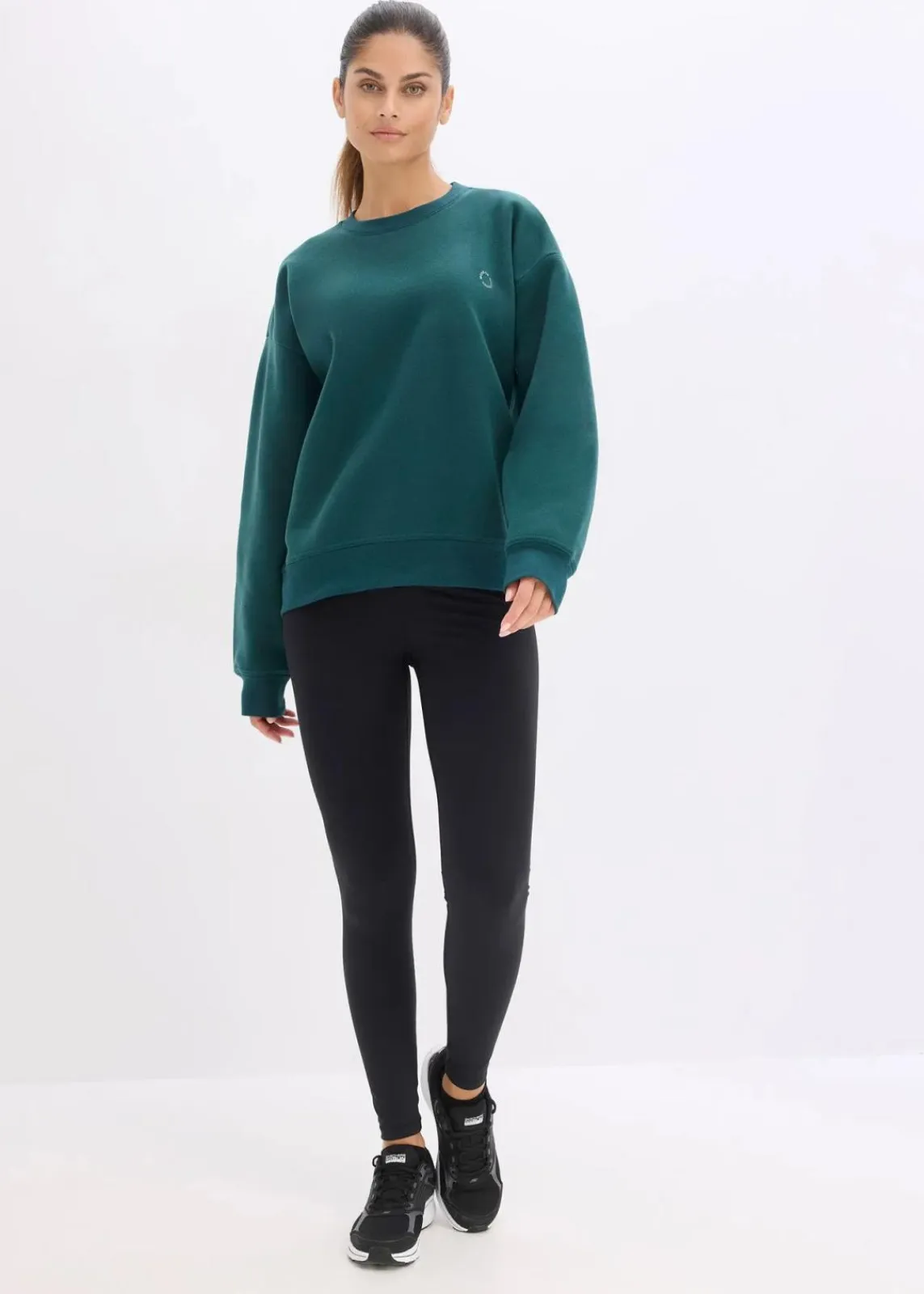 bonprix Bekleidung·Sweat|Sportbekleidung^Oversized Thermo-Sweatpullover, schnelltrocknend petrolgrün