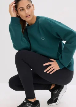 bonprix Bekleidung·Sweat|Sportbekleidung^Oversized Thermo-Sweatpullover, schnelltrocknend petrolgrün