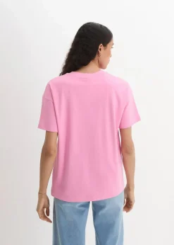 bonprix Nachhaltigere Materialien|Shirts & Tops^Oversized T-Shirt aus Bio-Baumwolle rosa/babyblau bedruckt