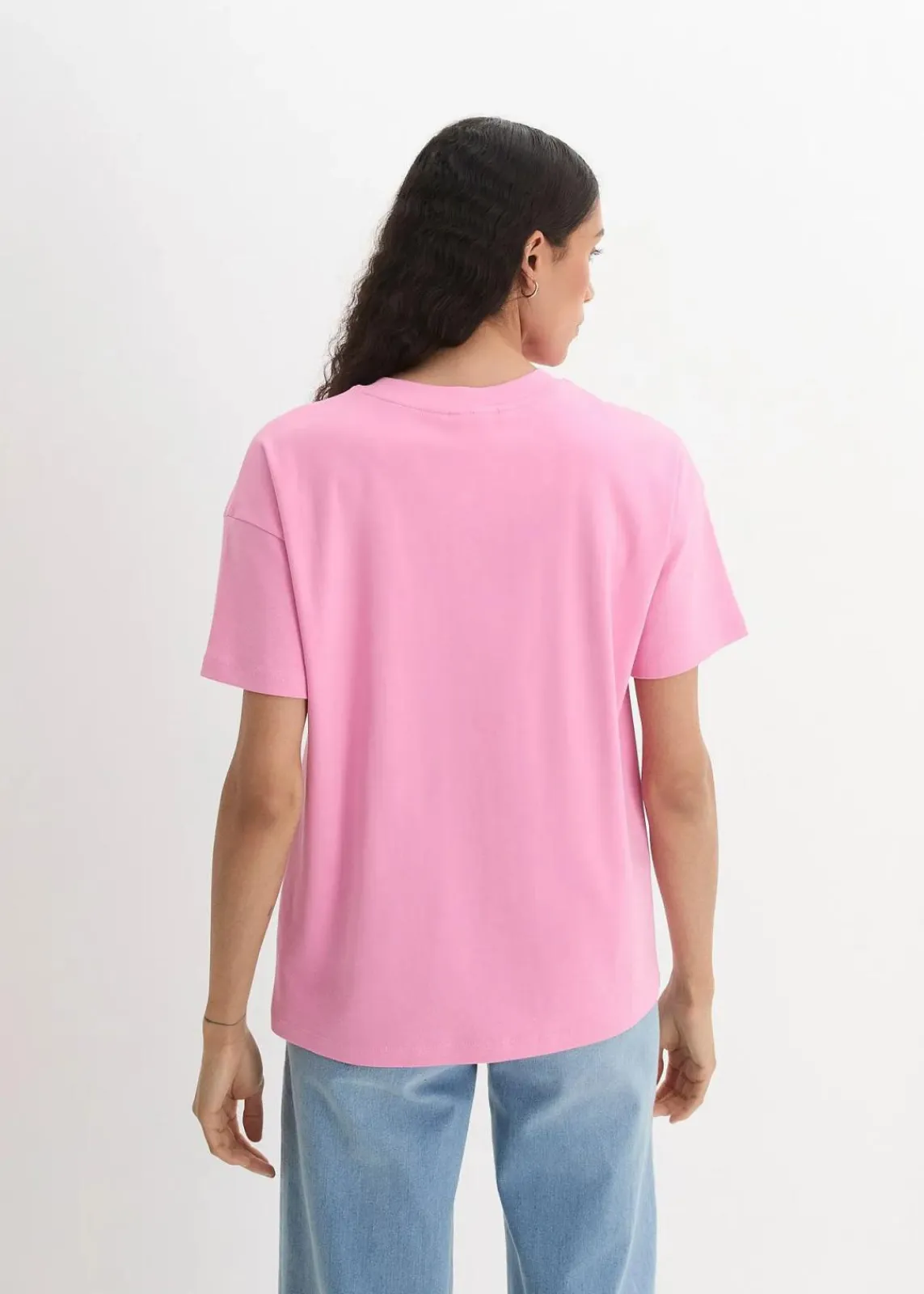 bonprix Nachhaltigere Materialien|Shirts & Tops^Oversized T-Shirt aus Bio-Baumwolle rosa/babyblau bedruckt