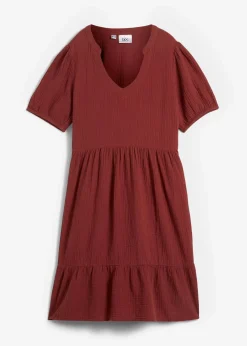 bonprix Kleider|Bekleidung·Pullover & Strickjacken^Oversized-Kleid aus Baumwoll-Musselin mandelbraun