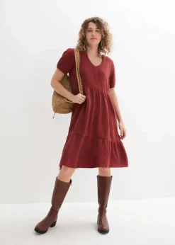 bonprix Kleider|Bekleidung·Pullover & Strickjacken^Oversized-Kleid aus Baumwoll-Musselin mandelbraun