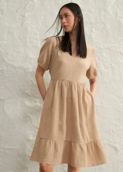 bonprix Bekleidung·Pullover & Strickjacken|Kleider^Oversized-Kleid aus Baumwoll-Musselin hellkhaki
