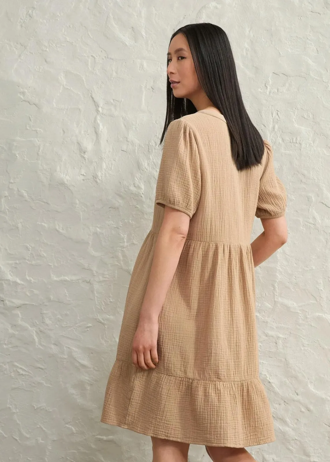 bonprix Bekleidung·Pullover & Strickjacken|Kleider^Oversized-Kleid aus Baumwoll-Musselin hellkhaki