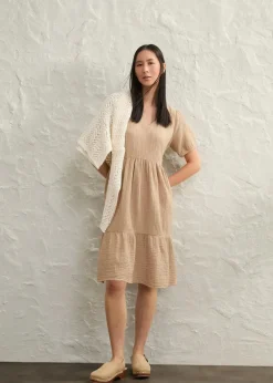 bonprix Bekleidung·Pullover & Strickjacken|Kleider^Oversized-Kleid aus Baumwoll-Musselin hellkhaki