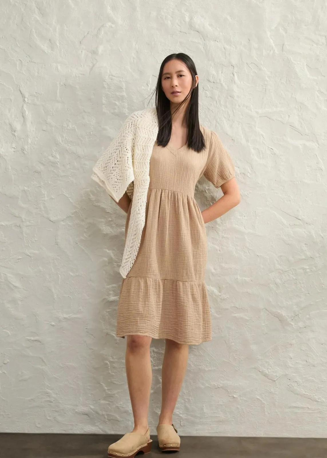 bonprix Bekleidung·Pullover & Strickjacken|Kleider^Oversized-Kleid aus Baumwoll-Musselin hellkhaki