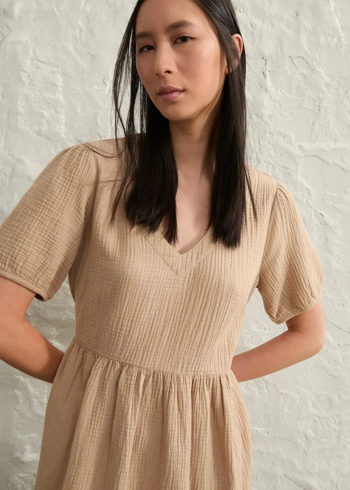 bonprix Bekleidung·Pullover & Strickjacken|Kleider^Oversized-Kleid aus Baumwoll-Musselin hellkhaki