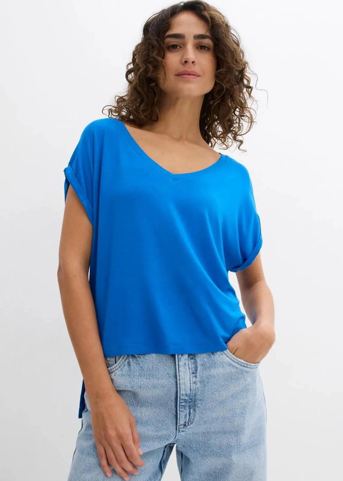 bonprix Shirts & Tops^Oversized-Shirt aus fließendem Viskose-Mix azurblau