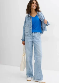 bonprix Shirts & Tops^Oversized-Shirt aus fließendem Viskose-Mix azurblau