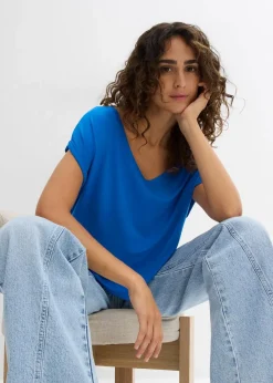 bonprix Shirts & Tops^Oversized-Shirt aus fließendem Viskose-Mix azurblau