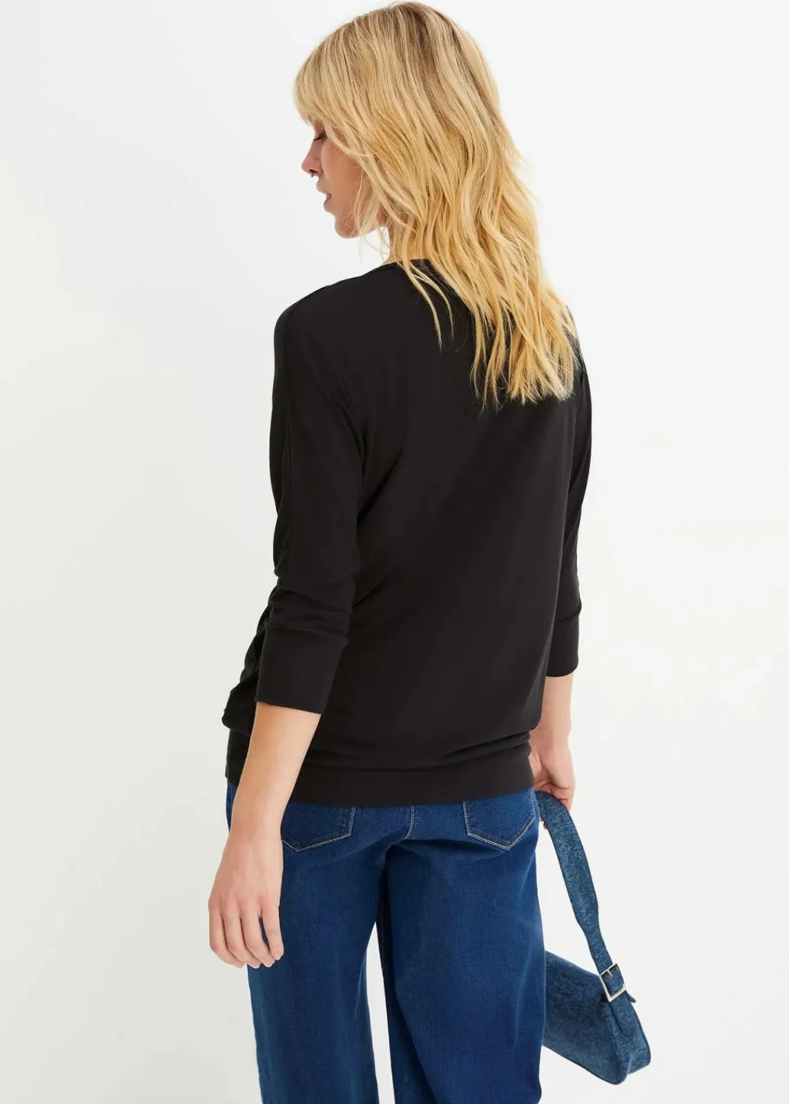 bonprix Nachhaltigere Materialien|Shirts & Tops^Oversized-Shirt aus fließender Viskose schwarz