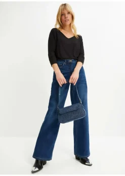 bonprix Nachhaltigere Materialien|Shirts & Tops^Oversized-Shirt aus fließender Viskose schwarz