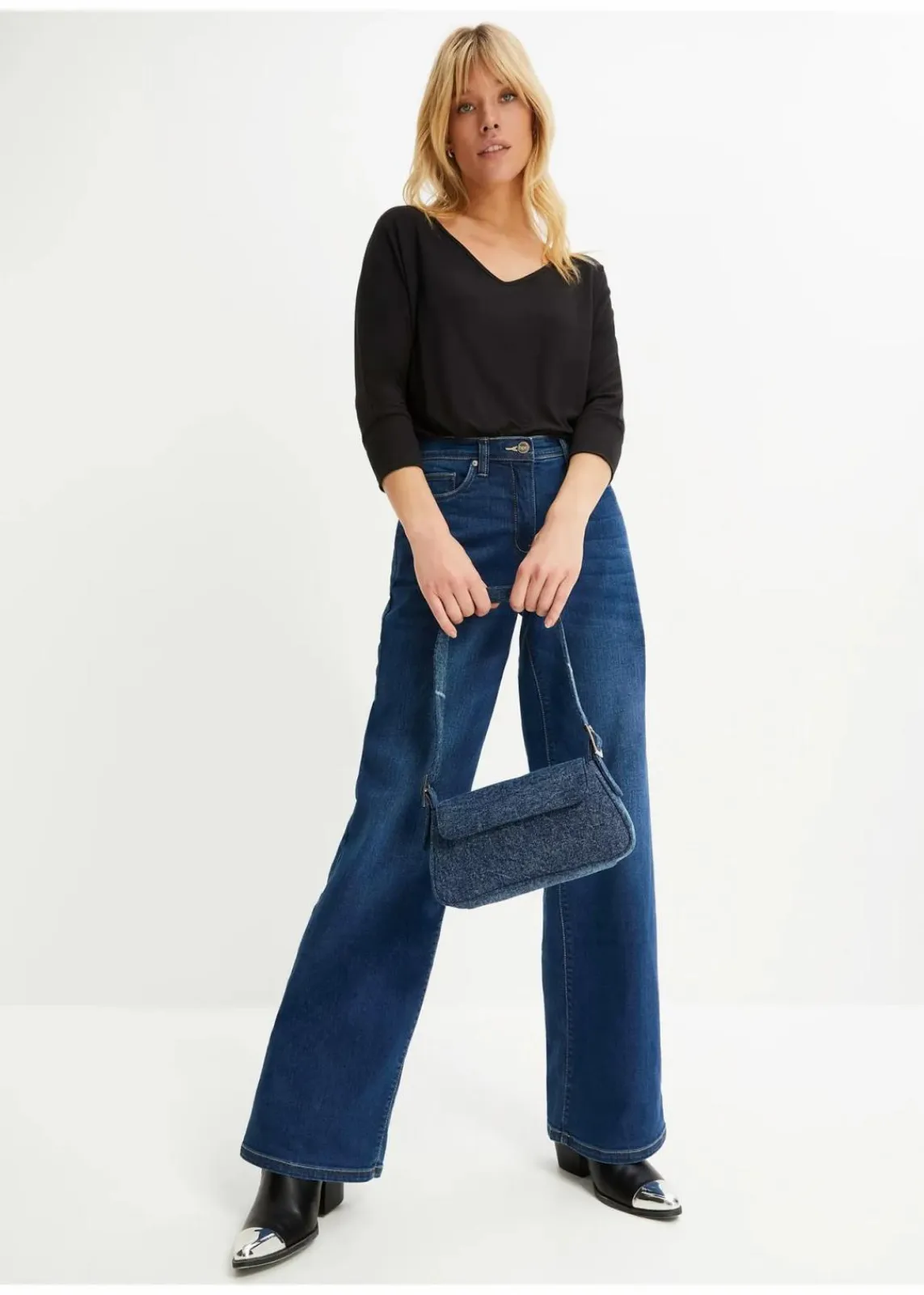 bonprix Nachhaltigere Materialien|Shirts & Tops^Oversized-Shirt aus fließender Viskose schwarz